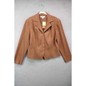 Coldwater Creek Moleskin Jacket-Pink Buttons-Size 12-New w/Tags